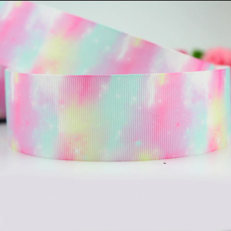 Colorful hot transfer printed grosgrain ribbon with white dots 25 yards wedding chirstmas handmade fabric ribbons | Дом и сад