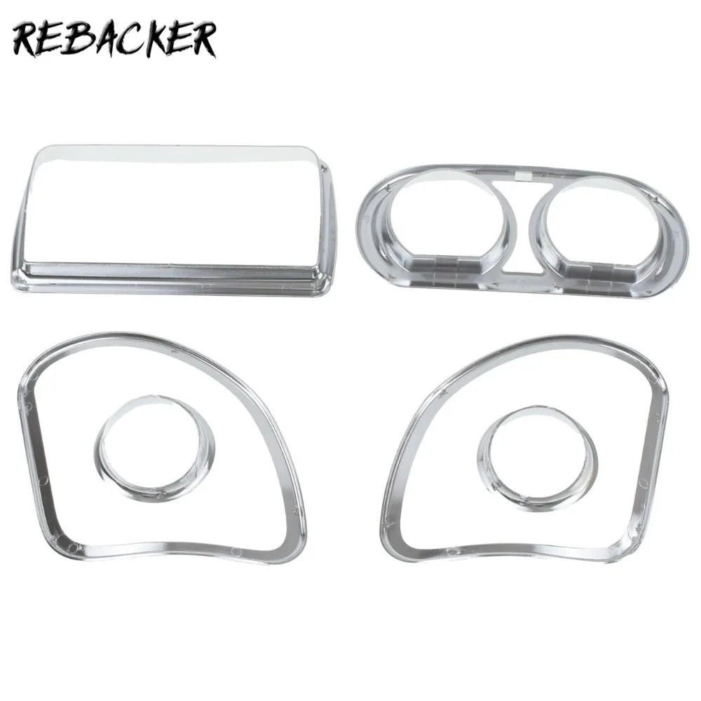 

6 Pcs Chrome Motorcycle Fairing Speedometer Radio Speaker Trim Kit case for Harley Road Glide FLTRX FLTRXS 2015 2016 2017