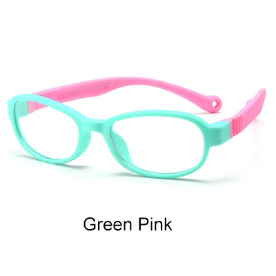Green Pink Ralferty Детские TR90 гибкие квадратные очки Небьющиеся дети близорукость рецепт оптические очки оправа очки K8154 - Цвет оправы: Green Pink