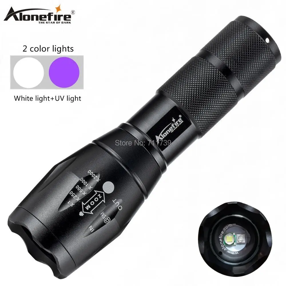 Alonefire E17 T6+ 395nm УФ-светильник-вспышка, ультрафиолетовый светильник с функцией масштабирования, мини-УФ-черный светильник, детектор пятен в моче для домашних животных, скорпион