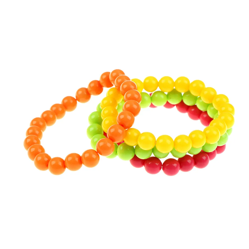 4 шт./компл. модные неоновые браслеты с бусинами для вечеринок в стиле 70 х и 80