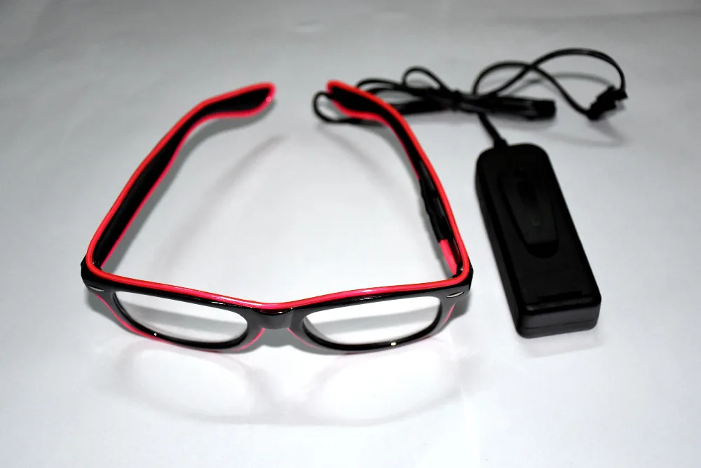 Модные неоновые очки EL Wire со светодиодной подсветкой в форме затвора светящиеся