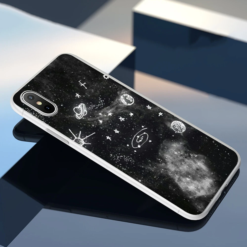Черный Жесткий Чехол Lavaza с белой Луной и звездами для huawei mate 10 20 P9 P10 P20 Lite Pro P smart для Honor 8X 8C