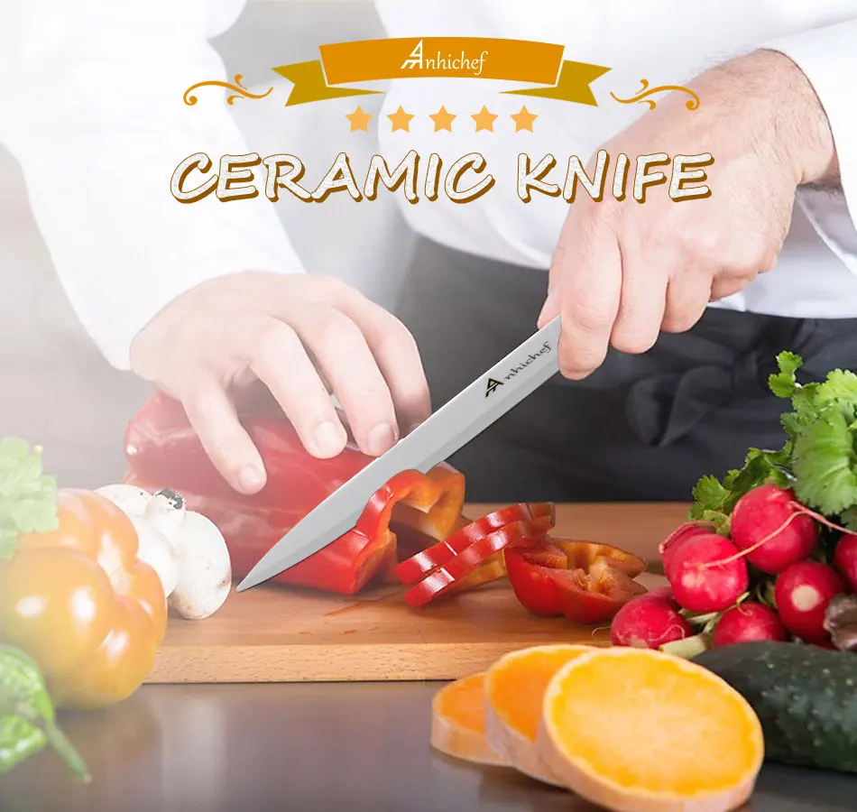 Кухонный нож, керамические ножи, 3, 4, 5, 6 дюймов+ Овощечистка, белое лезвие, для очистки овощей, фруктов, шеф-повара, набор ножей, инструменты для приготовления пищи