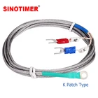 Прокладка для мойки отверстий 5 мм, зонд типа К, термопара, датчик температуры, 1 м, 2 м кабель для промышленного регулятора температуры