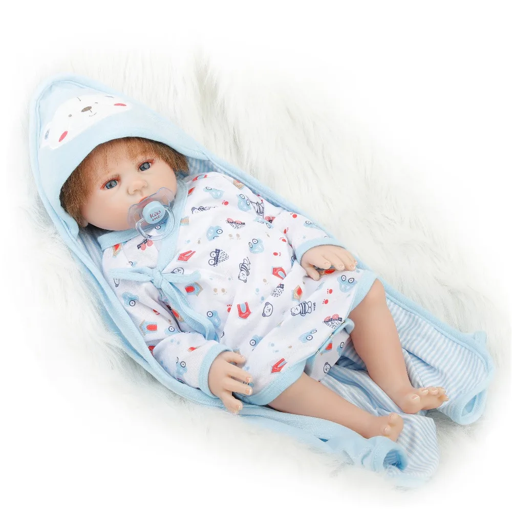 SanyDoll 20 дюймов 50 см силиконовые куклы для новорожденных Реалистичная кукла синее