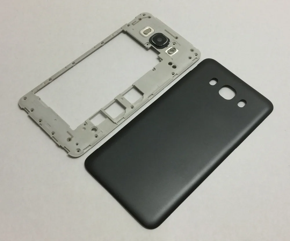 black Для Samsung Galaxy J7 j710 SM-J710F J710M J710H J710FN средняя пластина рамка+ задняя крышка корпуса батареи задняя крышка - Цвет: black