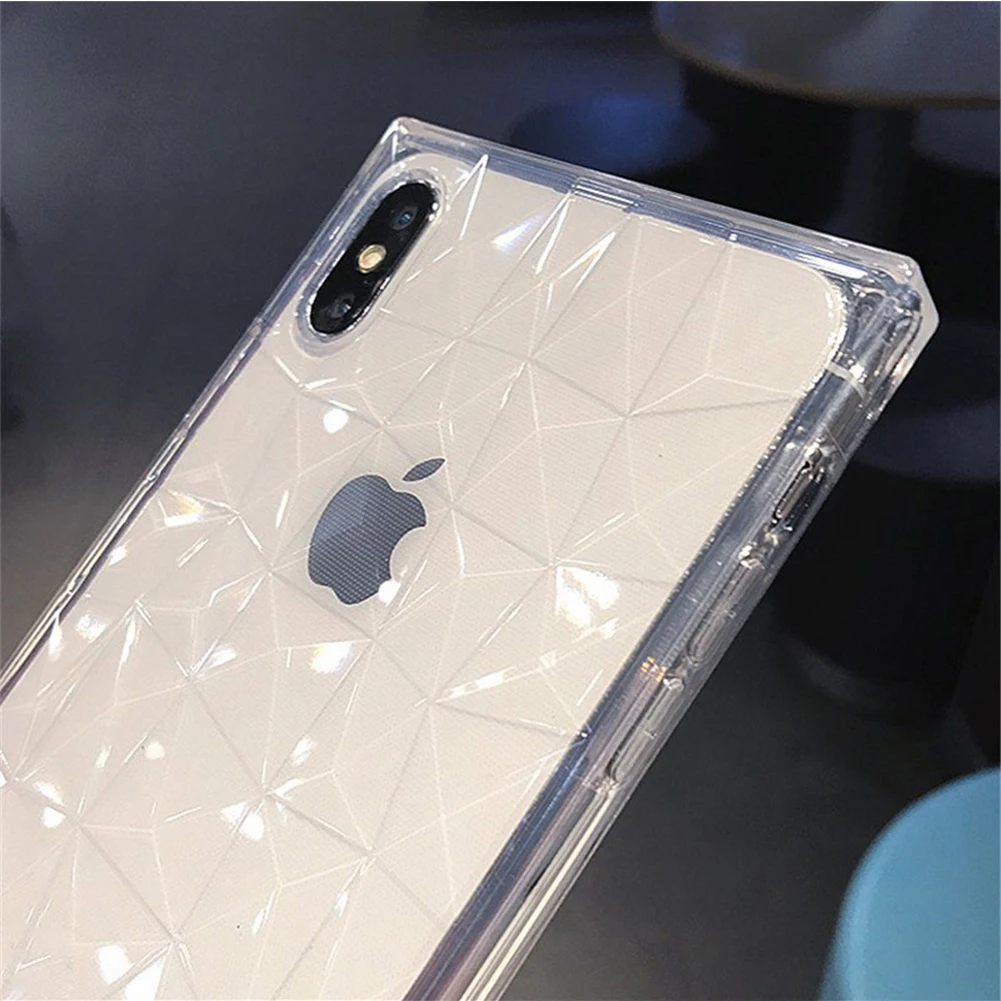 Чехол с алмазной текстурой для iPhone X XS MAX XR 8 7 Plus противоударный защитный чехол