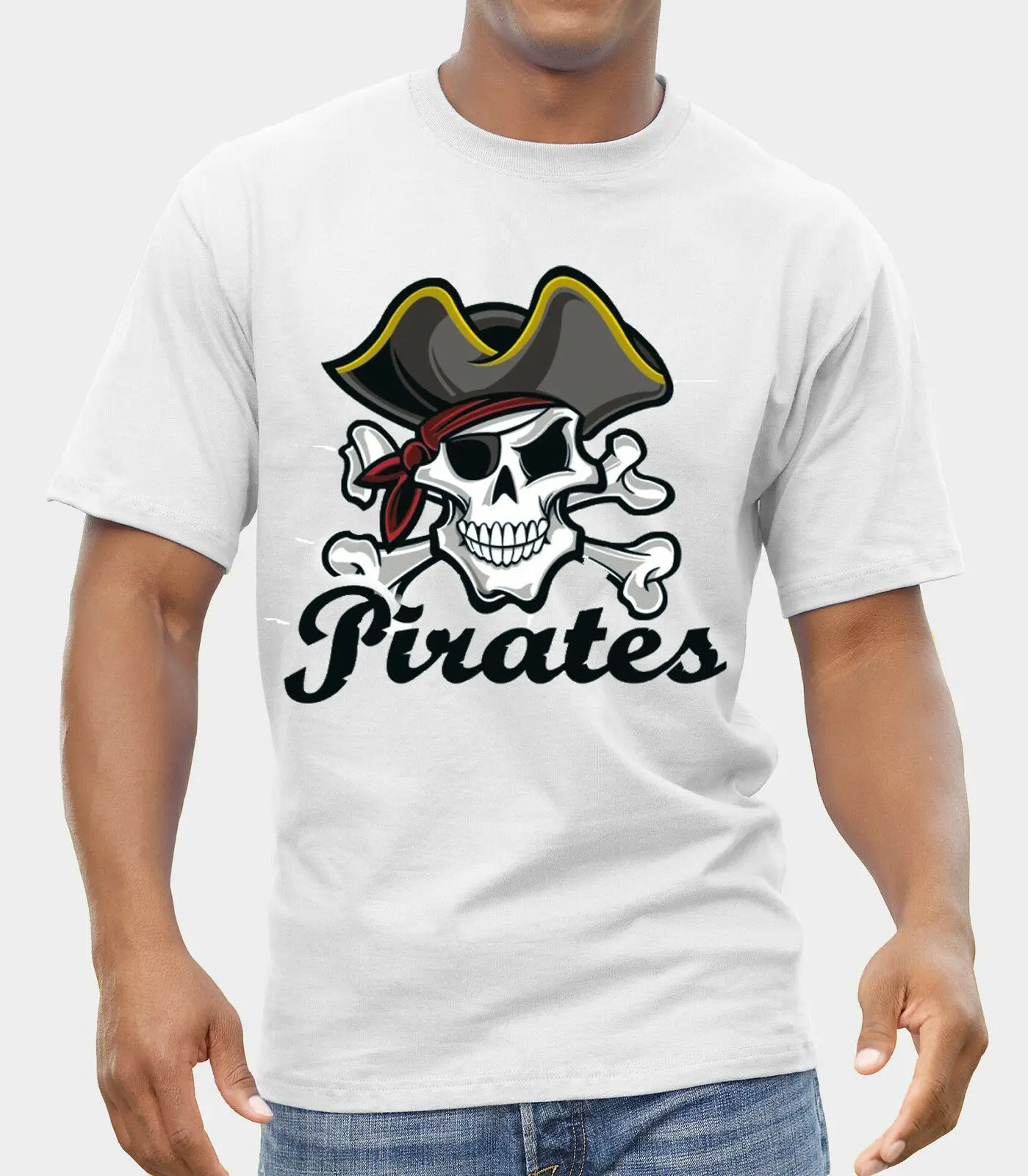 Футболка с логотипом Пираты принтом фрукты ткацкого станка от epson|Мужские