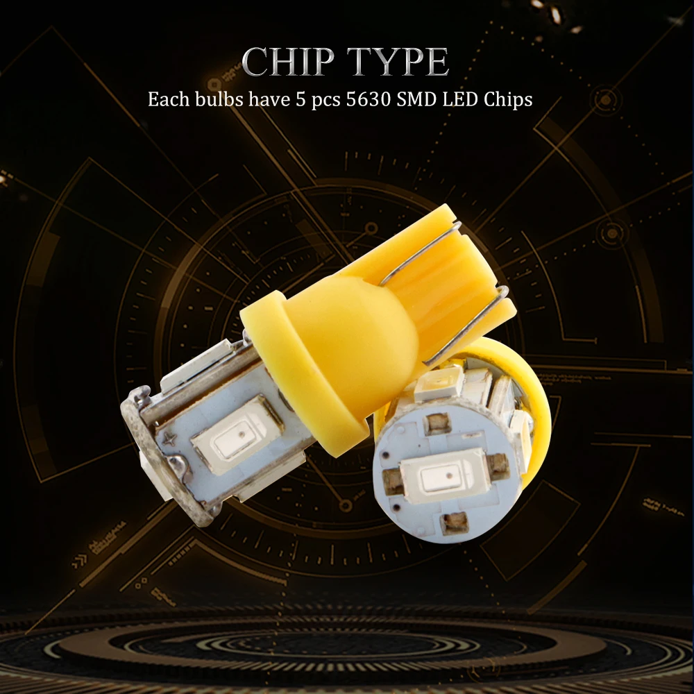 YM E Bright 4 шт. T10 5630 5 SMD 194 168 W5W 12V DC автомобильные Внутренние светодиодные лампы