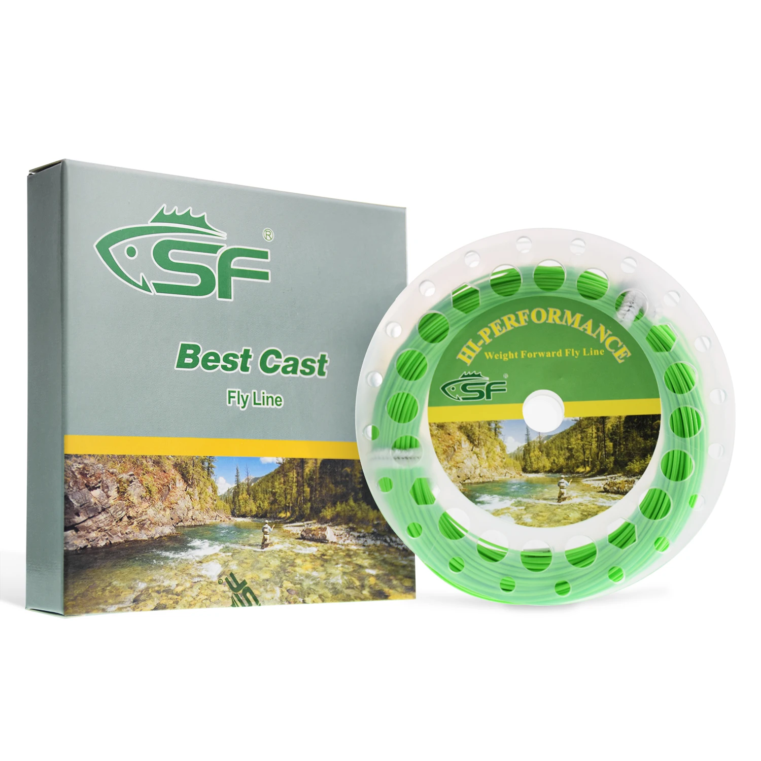 SF Green Fly Fishing Cast Line Weight Forward Floating WF 6 F wt с двумя петлями|fishing line|green greenfishing line float |