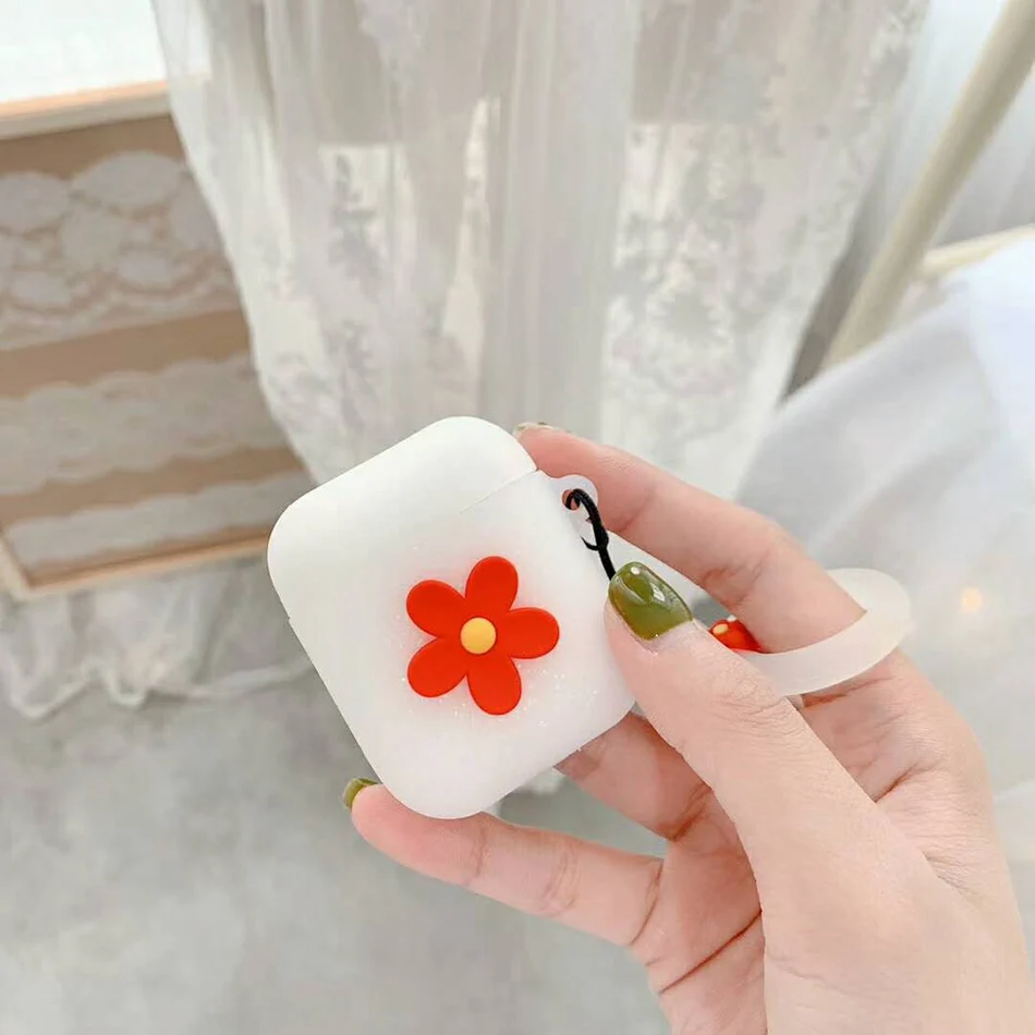 B Чехол для AirPods, Модный чехол с милыми цветами для Airpods 2/i10/i11TWS, защитный чехол для наушников с кольцом на палец - Цвет: B