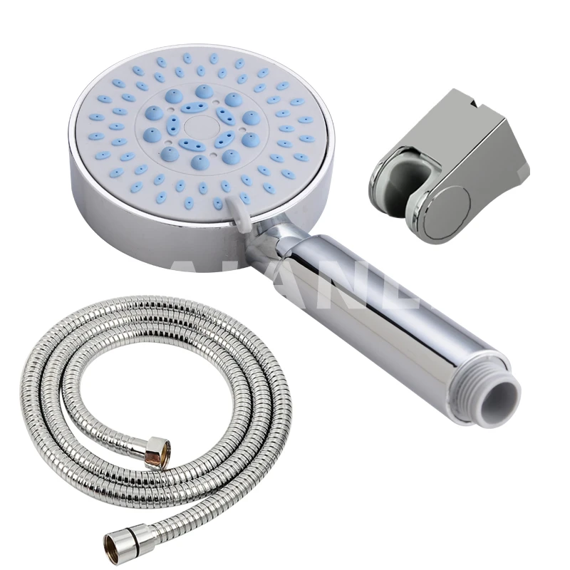 Насадка для душа из АБС пластика хромированная с держателем и шлангом|saving shower|water