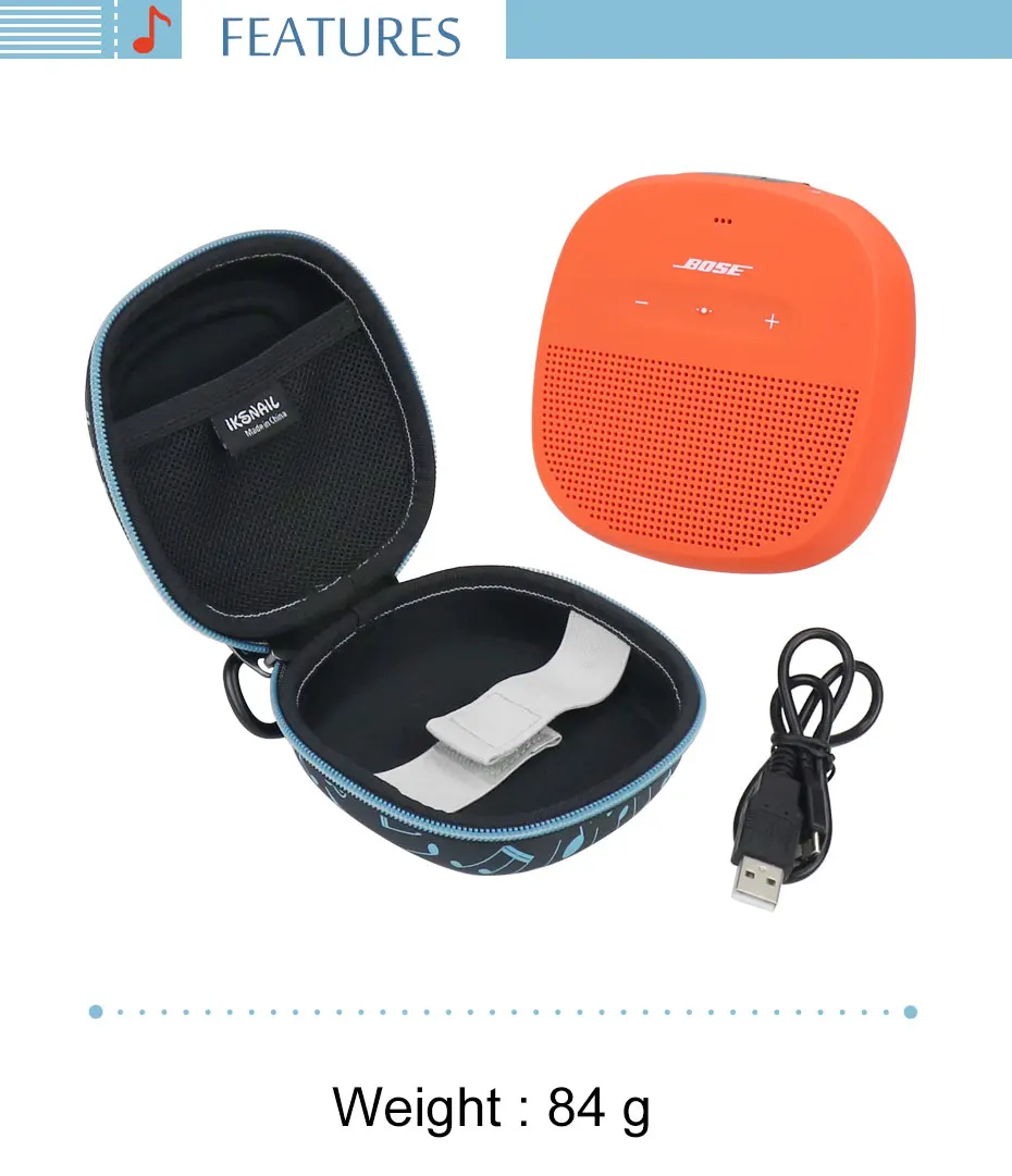 Shellnail беспроводной колонка с каналом Bluetooth чехол для Bose SoundLink Micro динамик-подходит для Plug& кабели Чехол Коробка Сумка для хранения