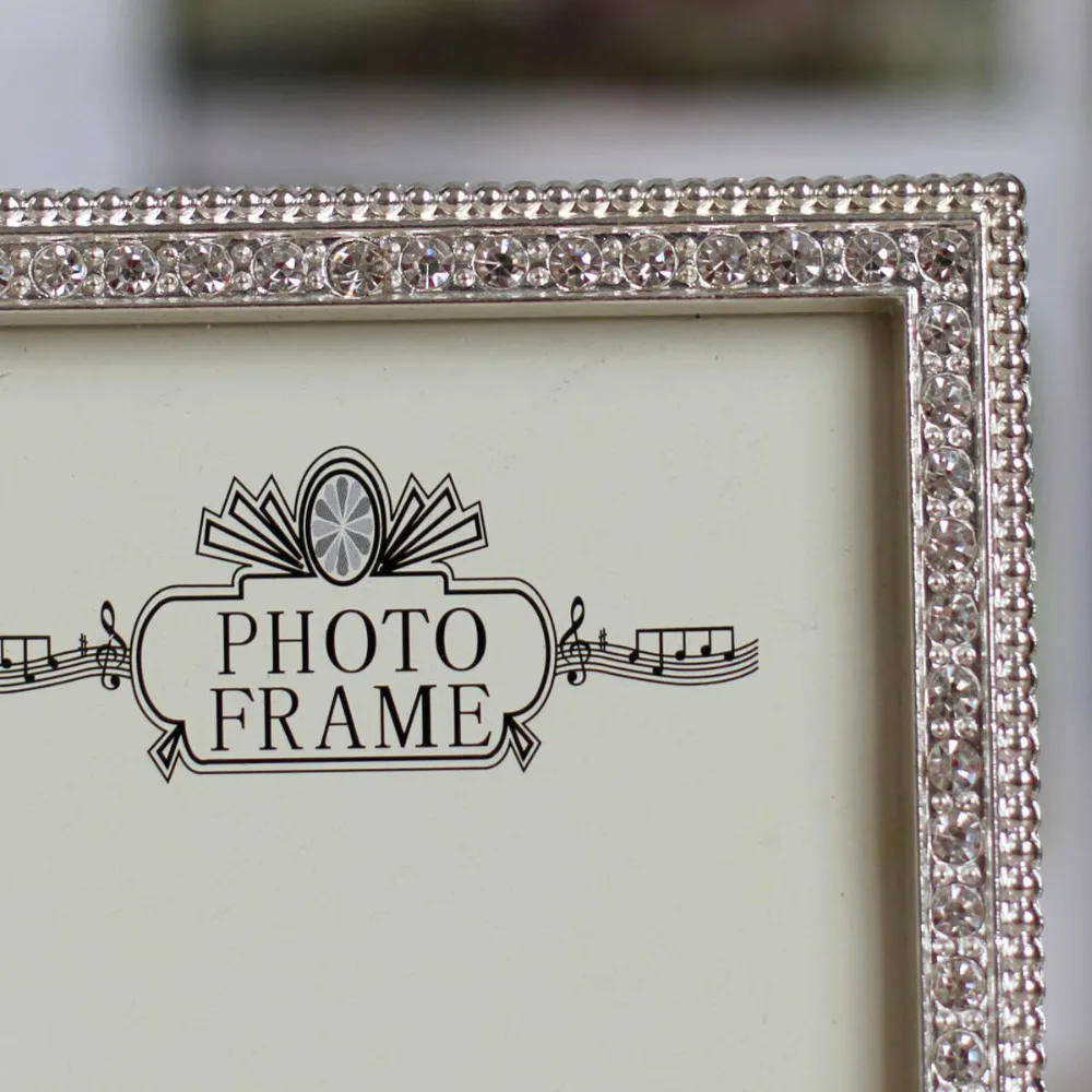 Роскошная блестящая металлическая рамка для фотографий с посеребренными и