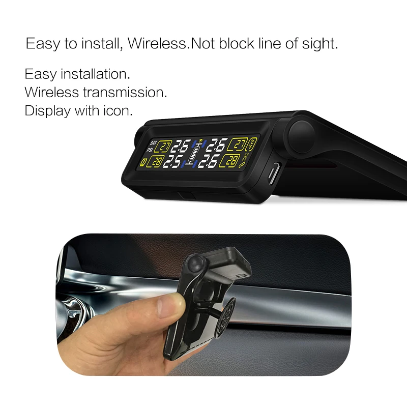 T680-TL умная Автомобильная TPMS система мониторинга давления в шинах Солнечная