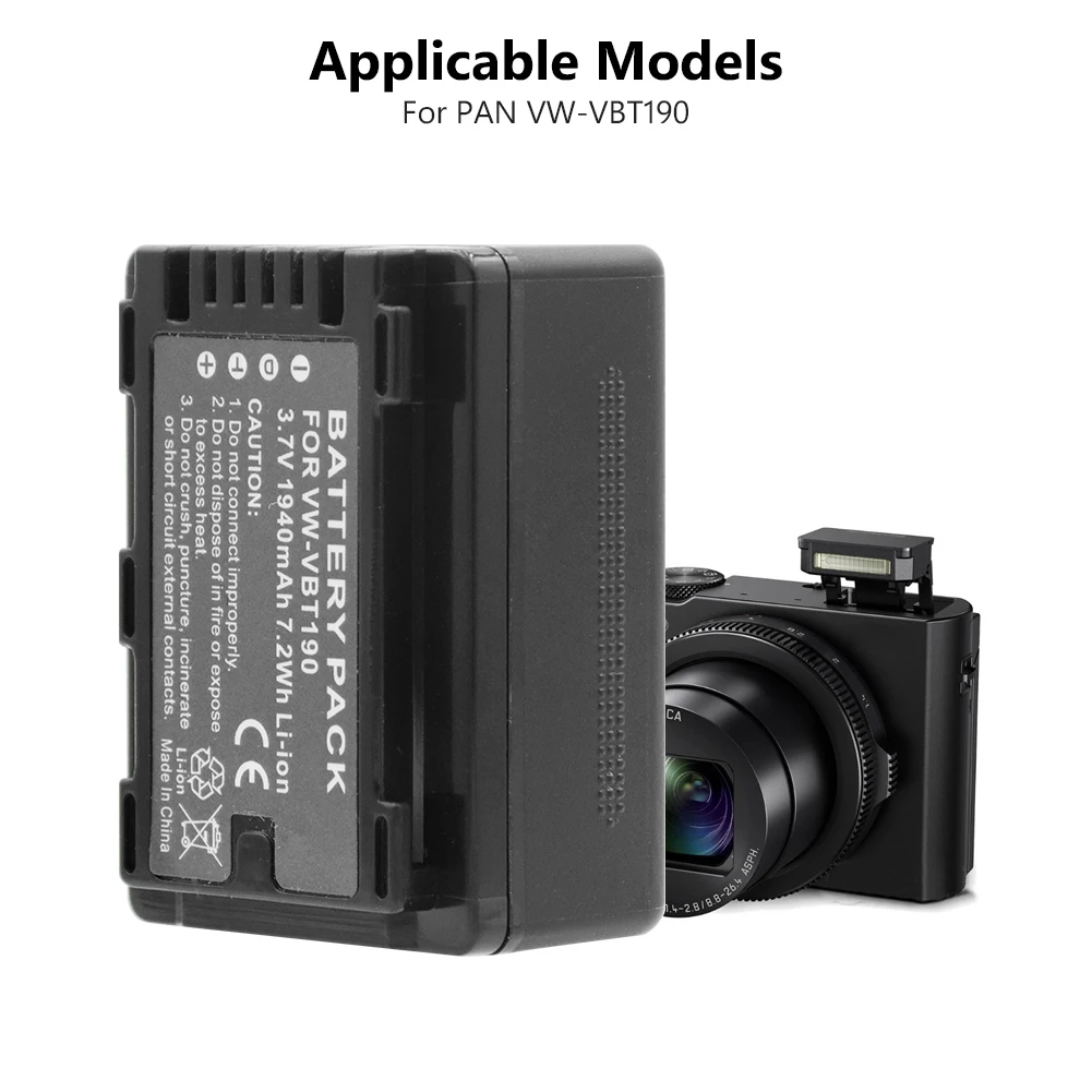 3 7 V VW VBT380 VWVBT380 VBT190 Батарея для цифрового фотоаппарата Panasonic HC W570 W580 V770 V800 V380 V260 V380GK