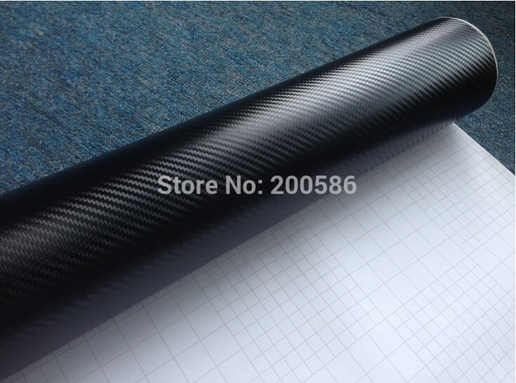 Черная 3D виниловая пленка из углеродного волокна без воздушных пузырей