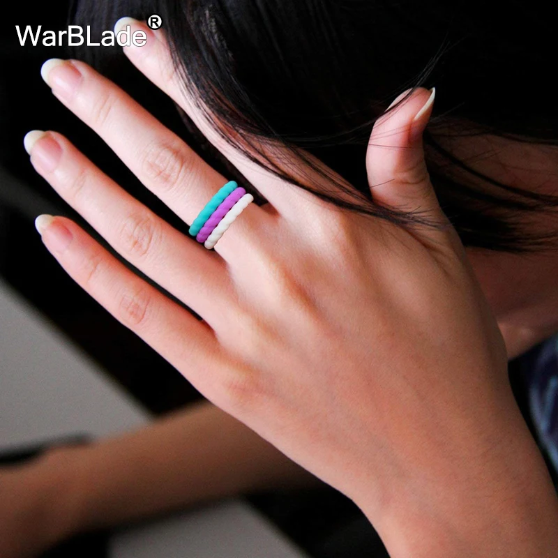 Тонкое плетеное Силиконовое кольцо 3 мм для женщин обручальные кольца уличного