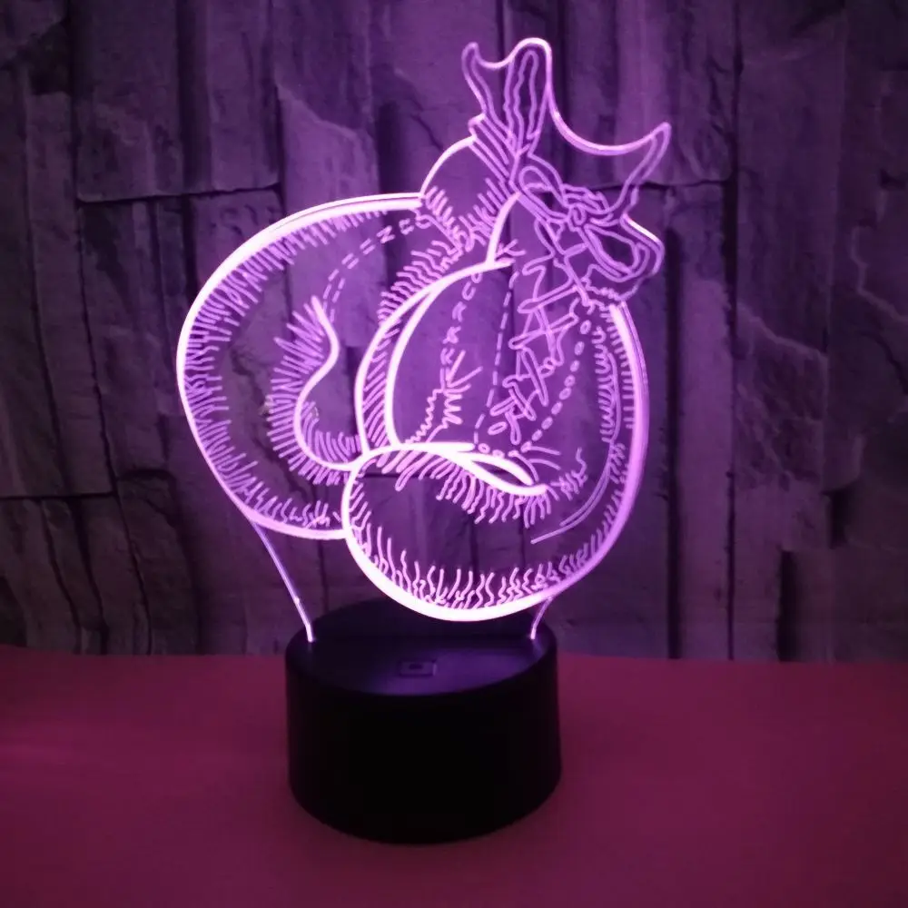 Модель боксерских перчаток светодиодный 3D светильник 7 цветов мигающий с