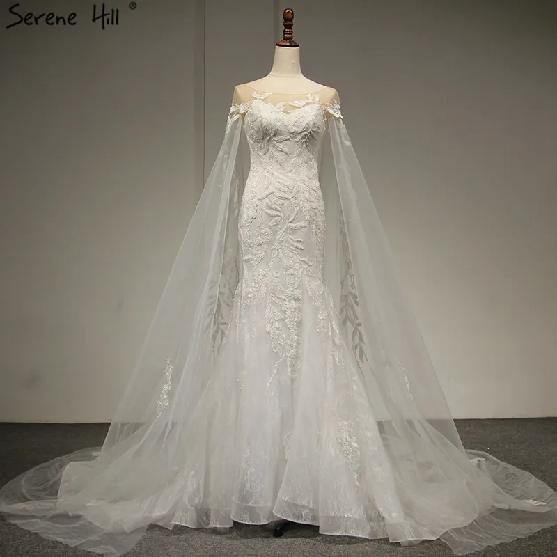 Белое винтажное свадебное платье без рукавов с шалью 2021 Новое роскошное русалки