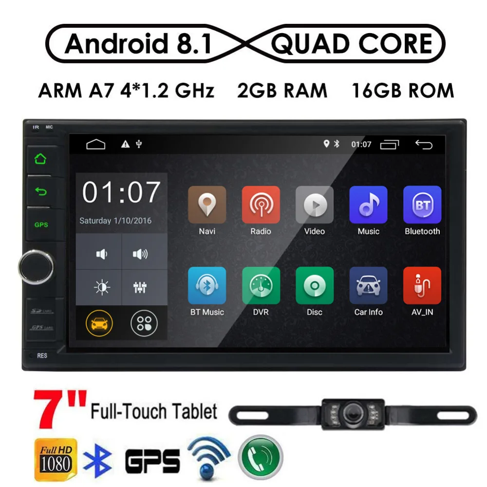 Android 8 1 Автомобильный мультимедийный плеер с 7 дюймовым сенсорным экраном 1080P HD