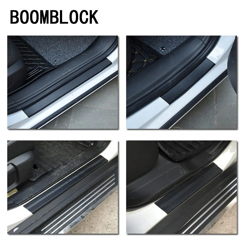 BOOMBLOCK автомобильные чехлы из углеродного волокна наклейки порог педали для Audi A4 A3