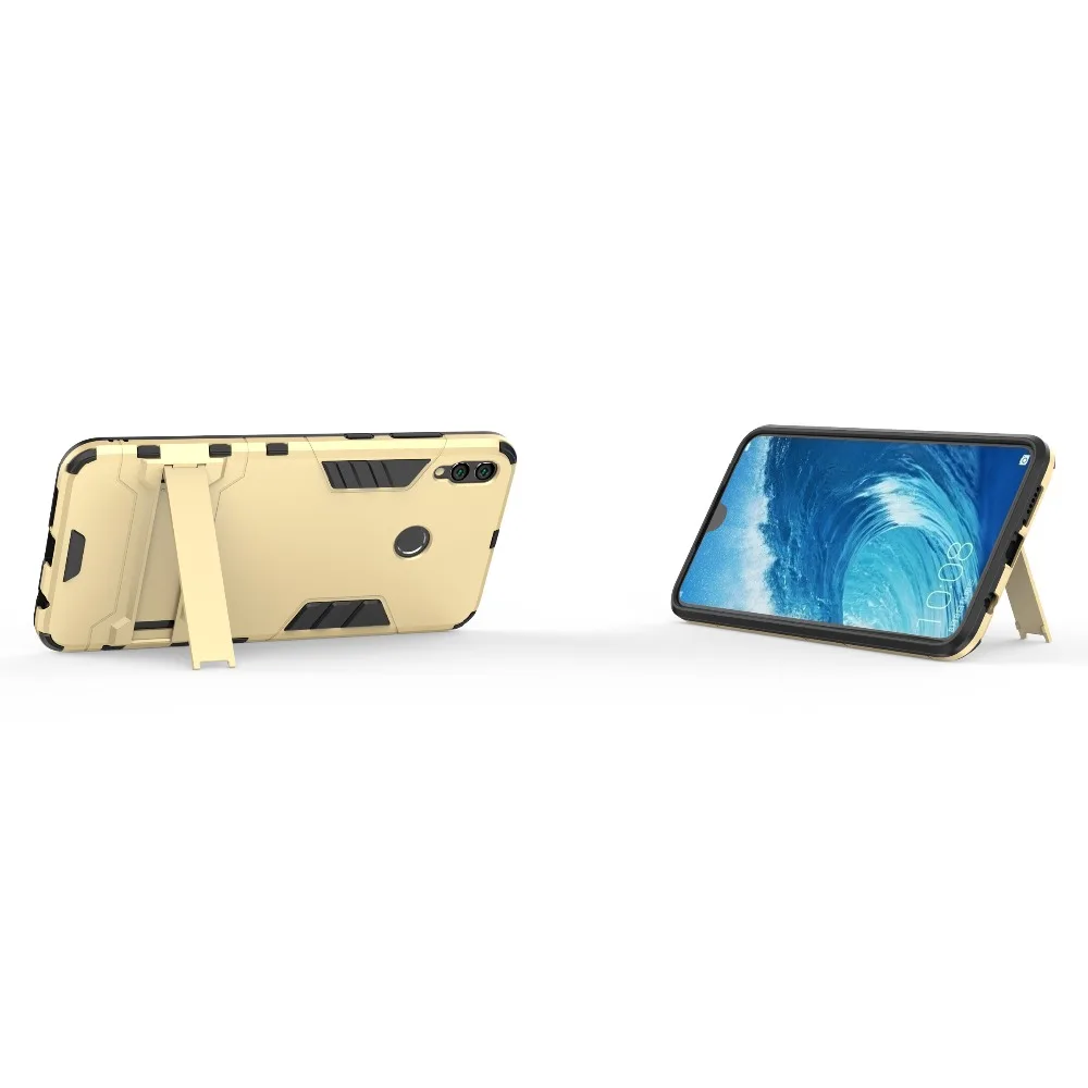 Сверхпрочный робот Hybrid ТПУ & PC армированный чехол с подставкой для huawei Honor 8X Max
