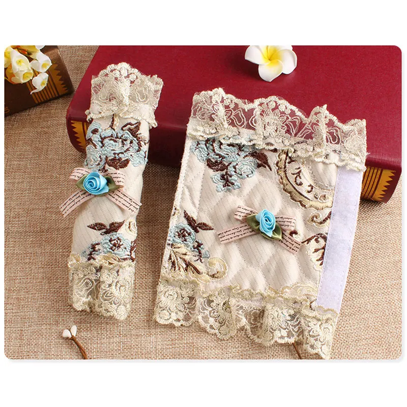 Новый 2 шт Дверная ручка крышка кружева вышитые Чехлы на ручки холодильника