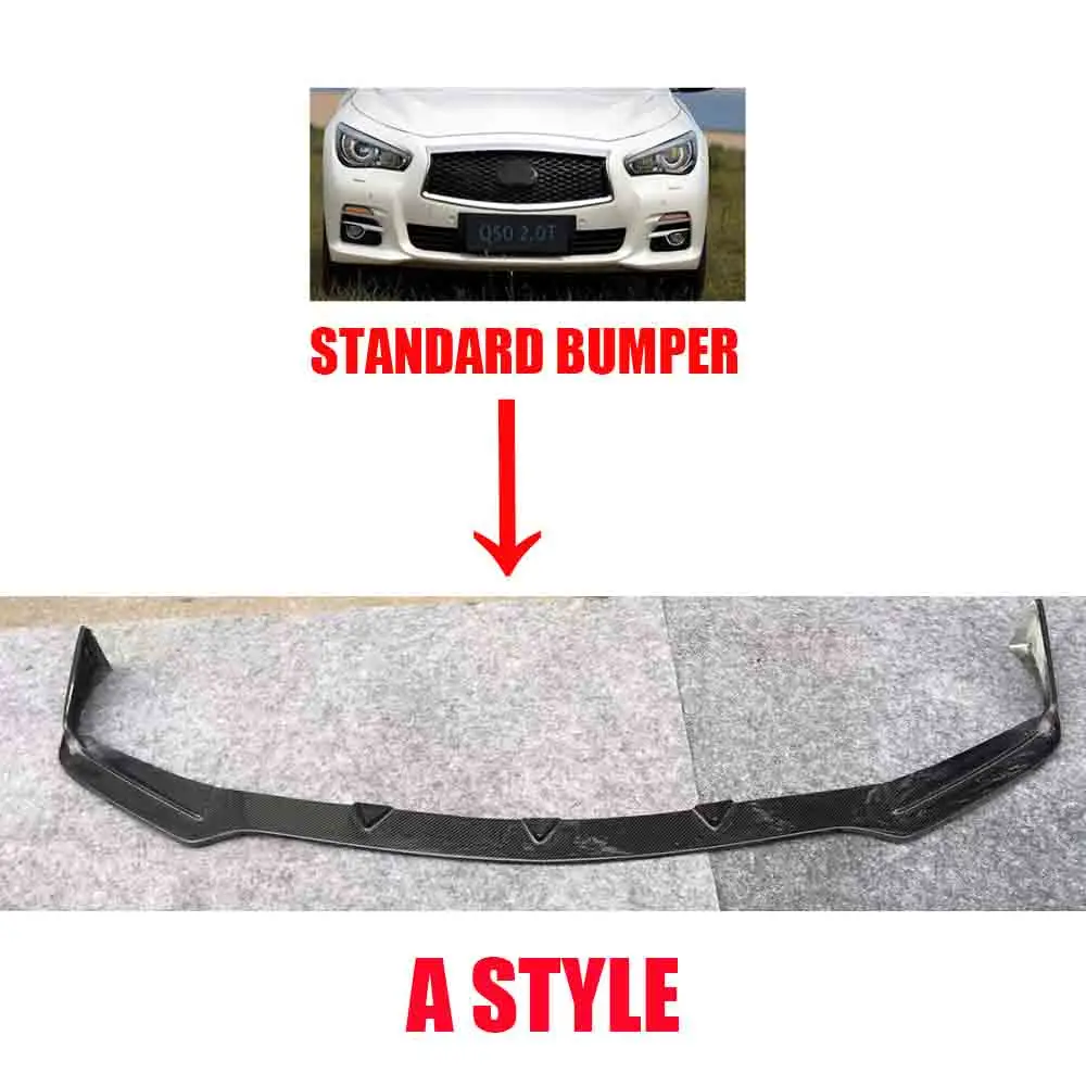 Standard Bumper A Q50 углеродного волокна передний спойлер для Infiniti Q50 машина для Автогонки передний бампер спойлер, диффузор - Цвет: Standard Bumper A