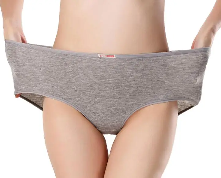 grey Однотонное нижнее белье, женские сексуальные трусики, хлопковые трусы, женское белье, Cueca 3XL, Calcinhas, шорты, трусики, Ropa Interior Femenina - Цвет: grey