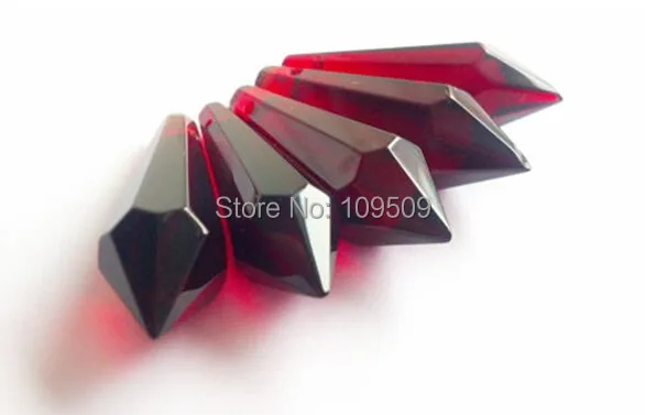 30 шт./лот 38 мм люстра Хрустальная Призма темно красная сосулька копье U Drop Suncatcher