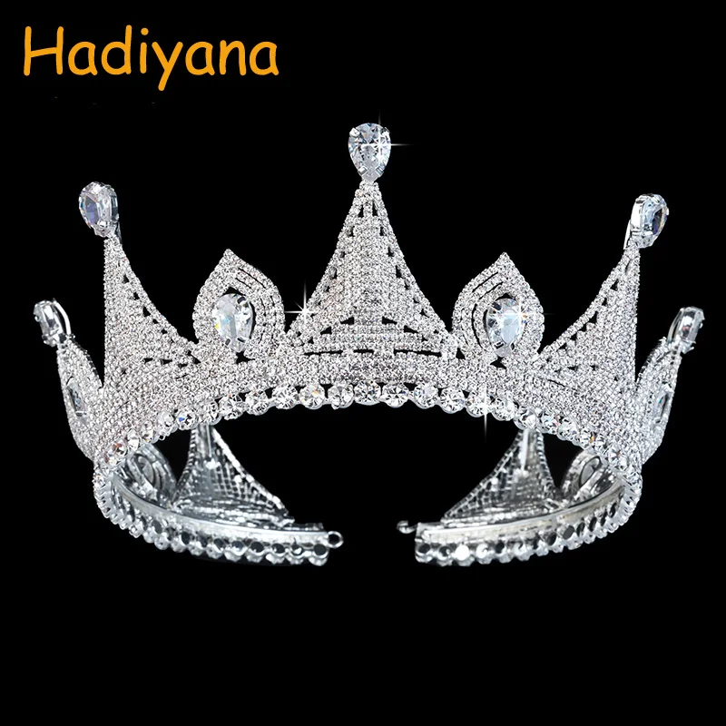 Тиара и корона HADIYANA головная повязка с кристаллами модные свадебные аксессуары