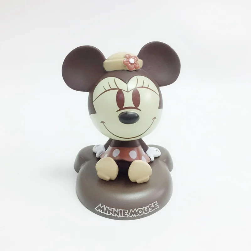 Cartoon Mickey Mouse Minnie Stitch Jack Skellington 12cm Bobble Head Dolls Anime PVC Action Figure Model Toys Car Decor | Игрушки и