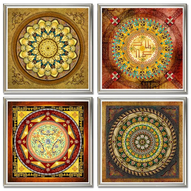 Thangka мандалее с Буддой живопись духовными тибетцами пинтурас религиозная маслом