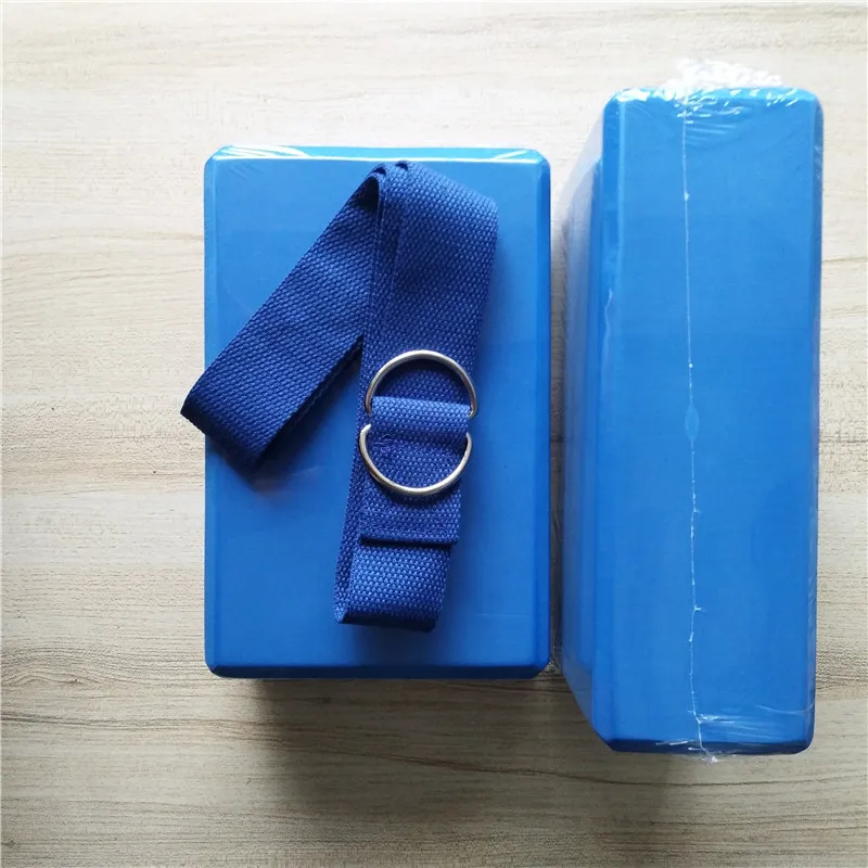 

EVA Yoga Block Set Pilates Brick Fitness Belt Set for Exercise Workout Fitness Training Block Brick Stretching Belt Yoga Bolster