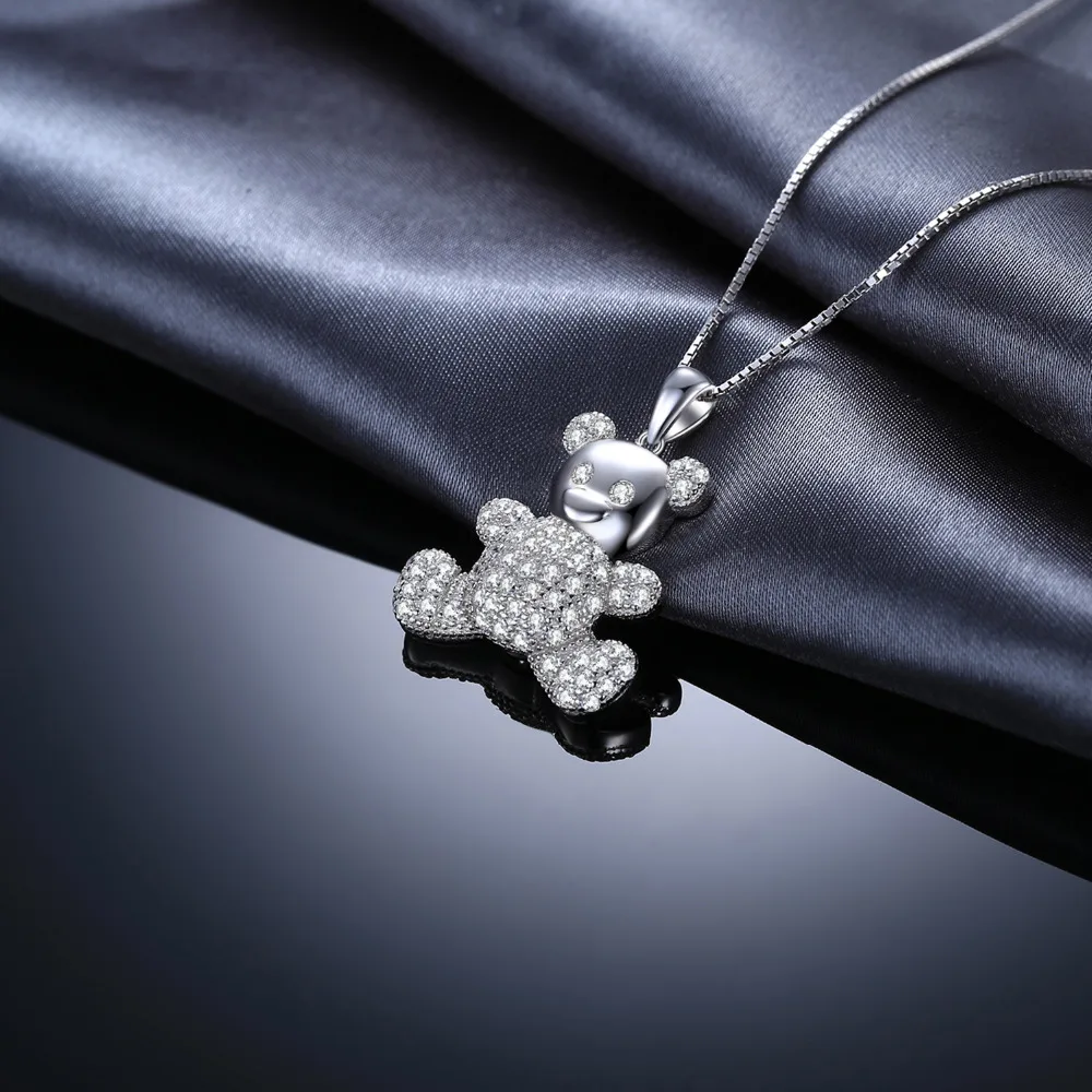 Белый Лена медведь микро проложить 1.1ct кубического циркония 925 пробы серебряный
