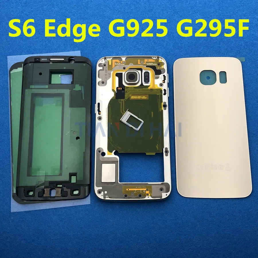 Чехол с полным покрытием корпуса S6Edge ЖК-панель средняя рамка дверь аккумулятора +