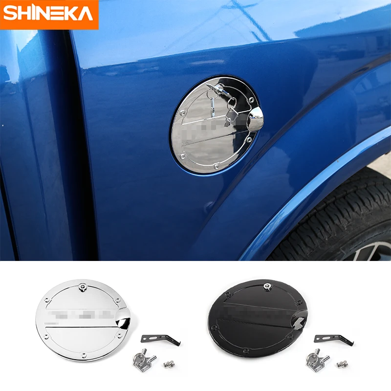 

SHINEKA Tank Covers For Ford F150 Car Exterior Gas Oil Fuel Tank Cap Cover With Key Lock Accessories For Ford F150 2015 Up