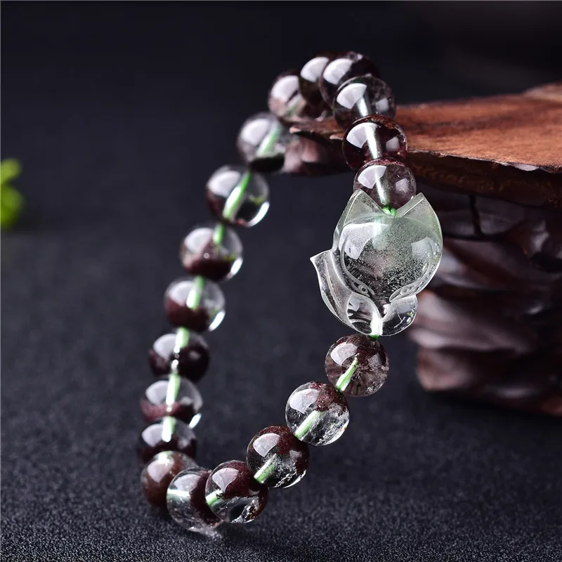 Оптовая продажа браслеты из натурального камня с призраком золотые волосы