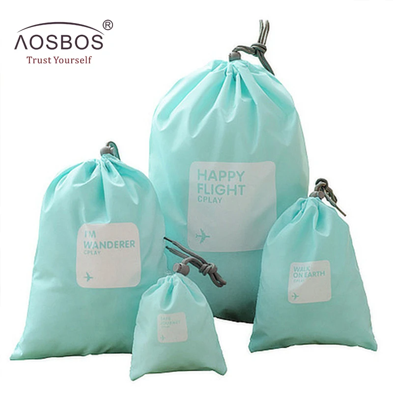 

Aosbos 4pcs/set Waterproof Travel Cosmetic Bag Casual Nylon Storage Organizer Pouch Wholesale Makeup Bags Small Toiletry Kit