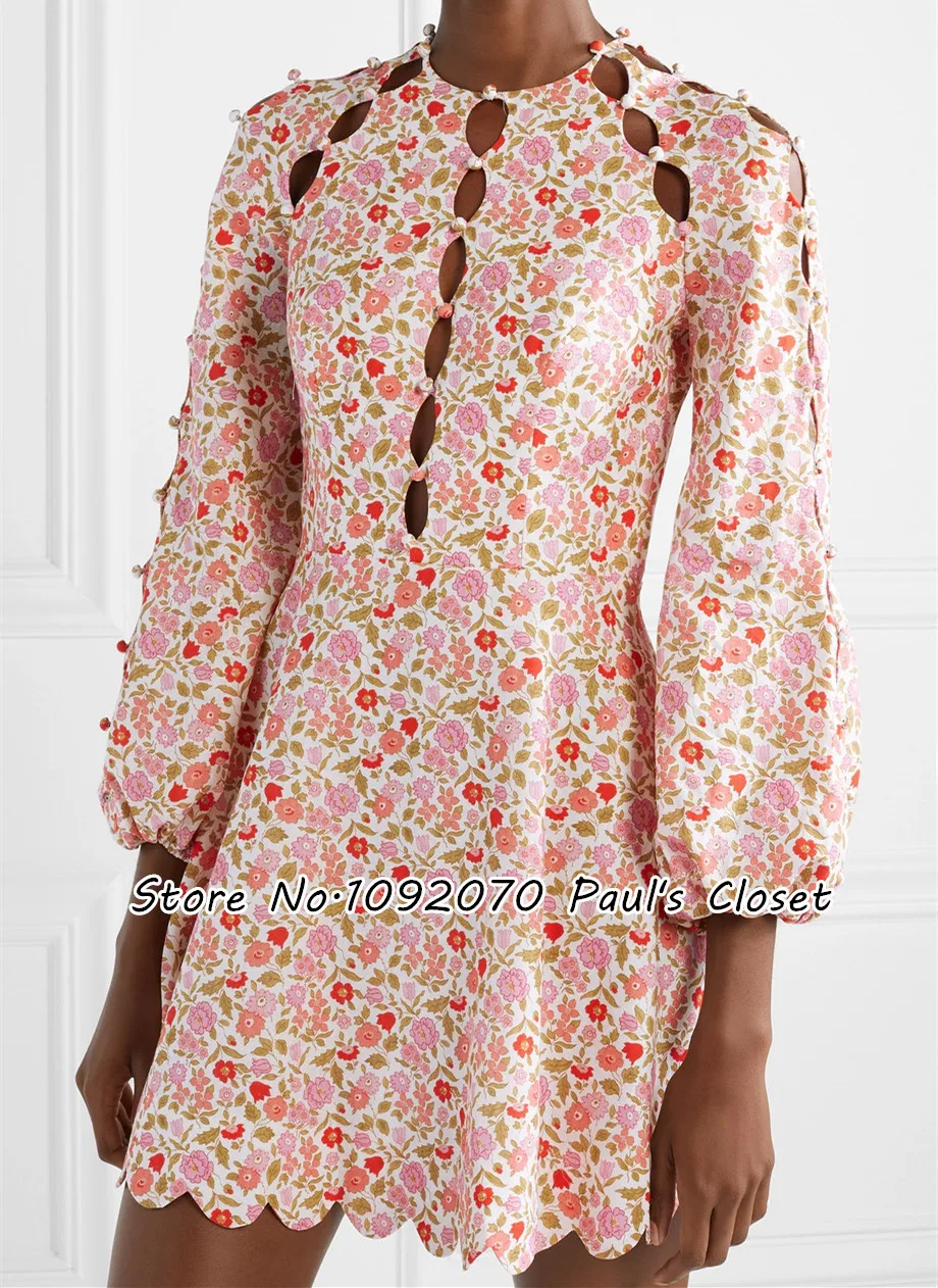 Женское платье-блуза с рукавами кораллового цвета короткое платье вырезами