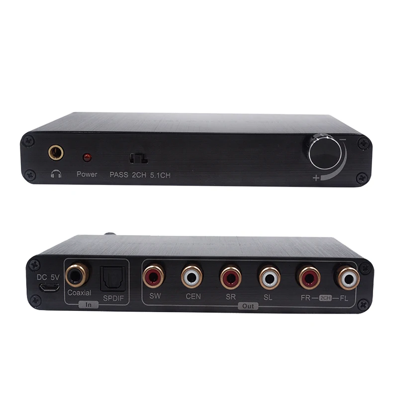 Горячая 5.1CH цифровой аудио конвертер декодер AY77 SPDIF коаксиальный к RCA DTS AC3 5 1