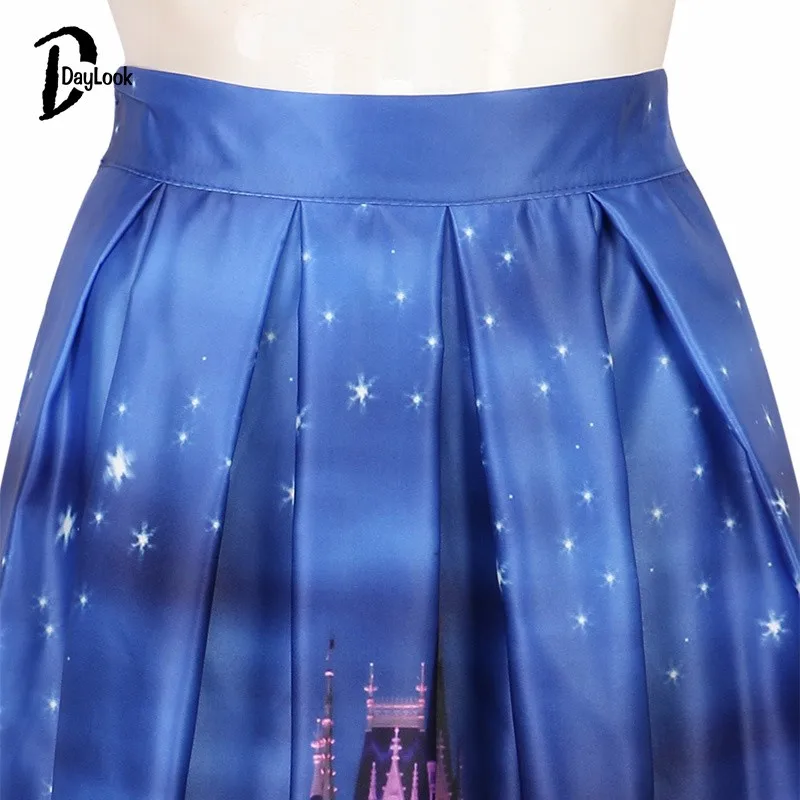 DayLook Летний стиль Для женщин бальное платье плиссе Конькобежец Юбка замок 3D миди