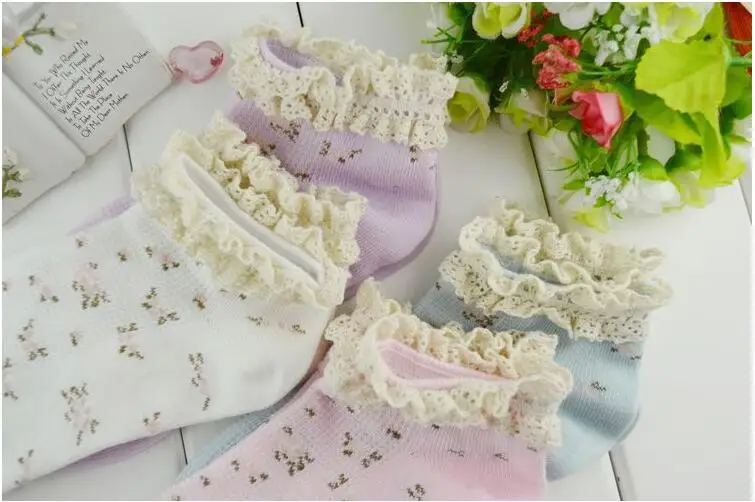 

New arrival women invisible socks floral lace women socks pretty cotton socks vintage socks for summer and spring