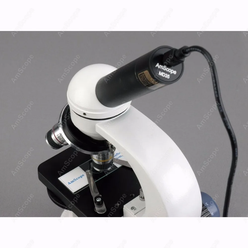 Стеклянный Студенческий микроскоп AmScope поставляет 40X 400X биологический