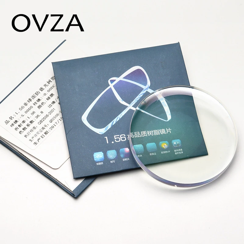 OVZA 1,56 анти-синий свет очки рецептурные линзы при близорукости могут настроить Асферические УФ-защитные линзы близорукость CR39