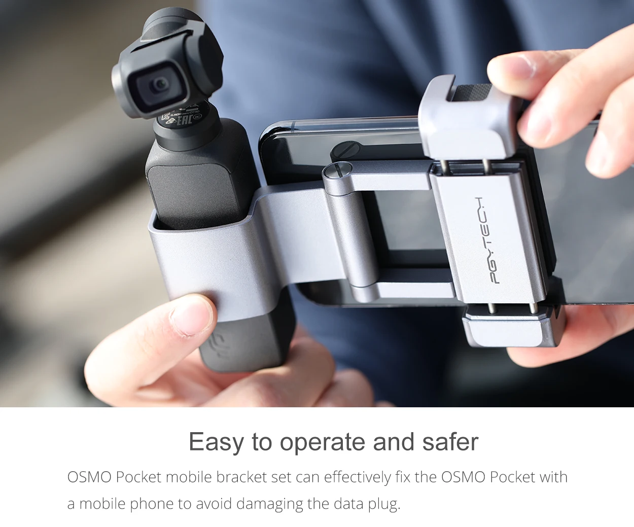 PGYTECH OSMO Карманный держатель для телефона плюс складной алюминиевый кронштейн для DJI OSMO Карманный ручной карданный держатель аксессуары