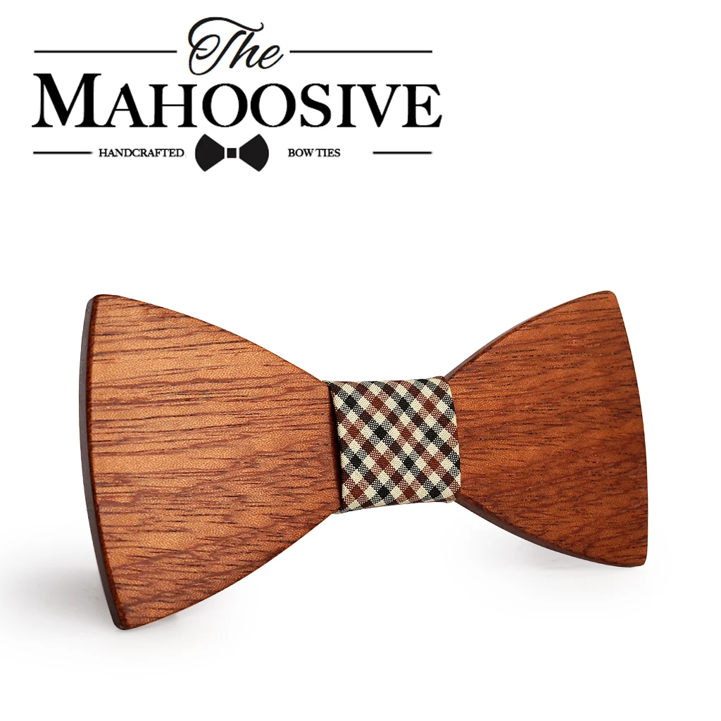 Mahoosive модный мужской деревянный галстук-бабочка набор аксессуары ручной работы