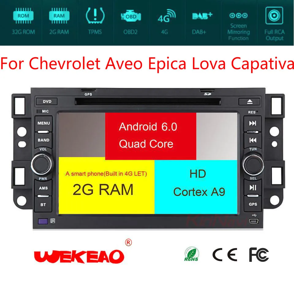 Wekeao Car DVD Player For Chevrolet Aveo Epica Lova Capativa With GPS Navigation System Octa Core Support Melodious Vedio/Radio |